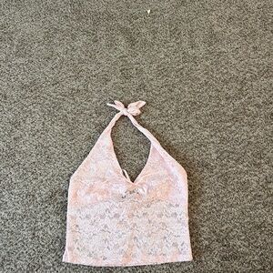 Pink Lace Halter Top